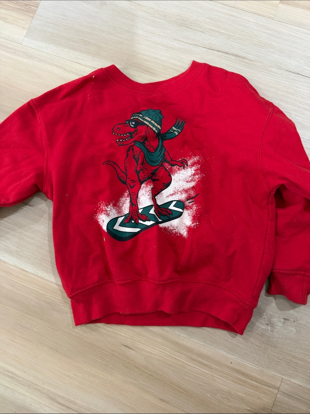 Red Dino Skate Pullover Sweatshirt for Kids